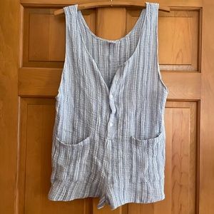 Blue Cotton Romper